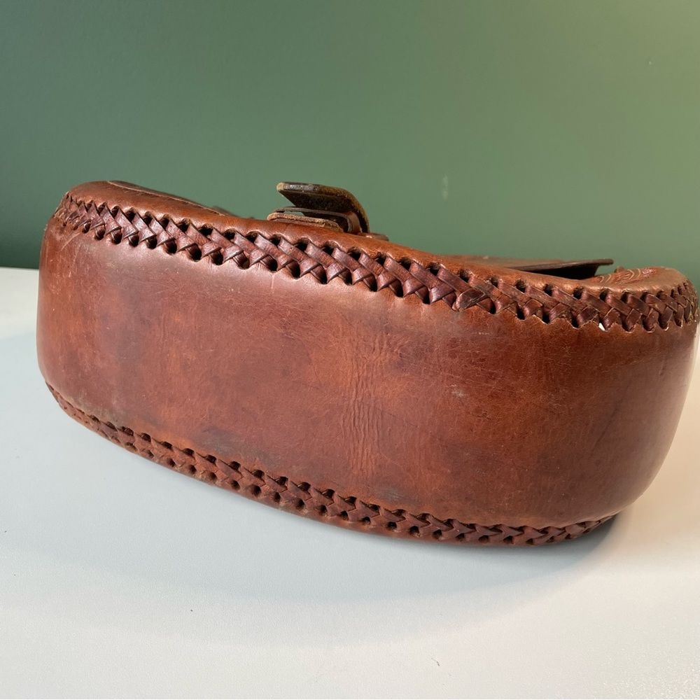 Mexican leather handbag cognac color large - Picture 4 of 11